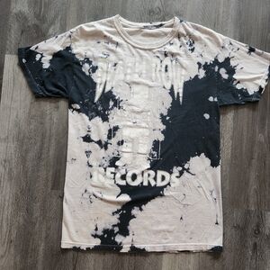 Death‎ Row Records Short Sleeve Black & White Tie Dye Graphic Tee Women's Medium